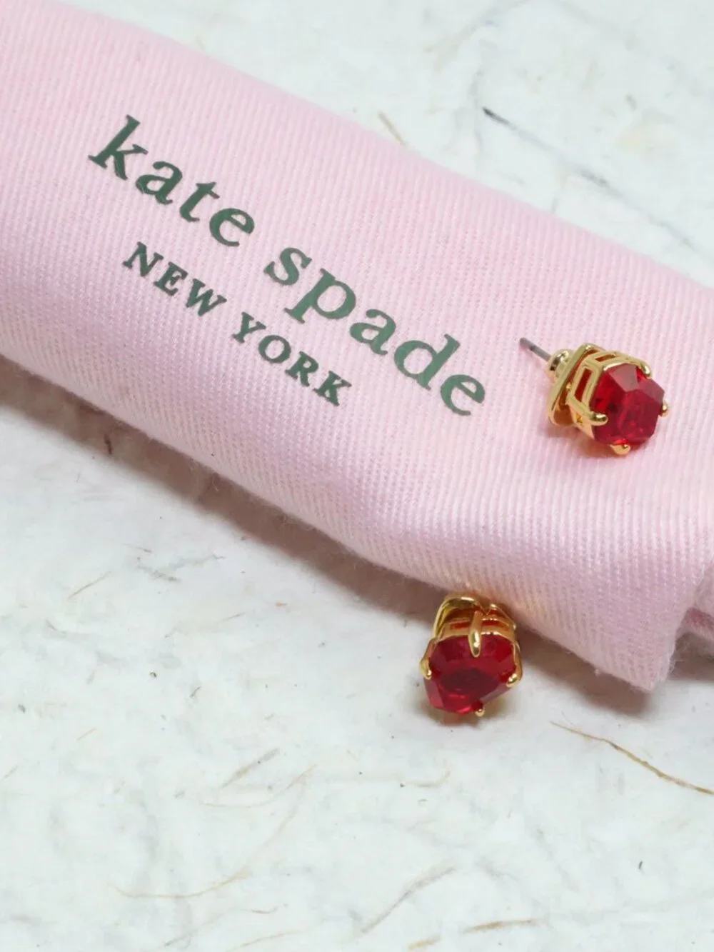 Kate Spade Treasure Trove Gold Stud Earrings - Pink Sand